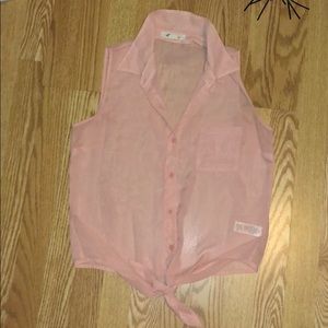 Forever 21 sheer tie front tank